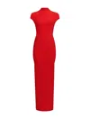 Alaïa Sculpting Jersey Corset Midi Dress In Red