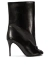 Alaïa Low Black Leather Boots In Black