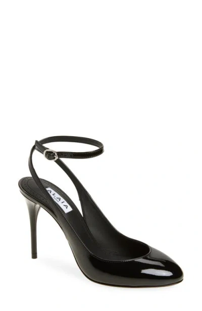 Alaïa Decollete Slingback Ankle Strap Pump In Noir