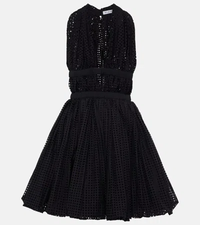 Alaïa Deesse Cotton-blend Minidress In Black