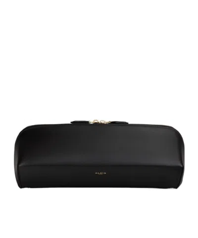 Alaïa Delta Clutch In Box Calfskin In Black