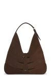 Alaïa Delta Hobo Bag In Brun Fonce