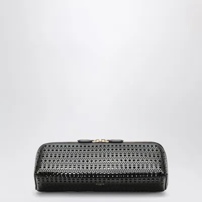 Alaïa Alaia Delta Mini Calfskin Clutch Bag In Black