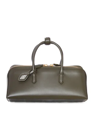 Alaïa Delta Small Calfskin Box Bag In Green