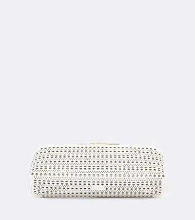 Alaïa Alaia Delta Small Leather Clutch In White
