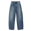 Alaïa Alaia Rounded Blue Jeans With Faded Effect Women In Blue