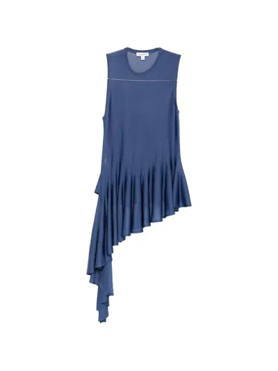 Alaïa Denim Asymmetric Top In Blue