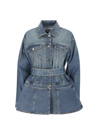 ALAÏA DENIM JACKET WITH BELT