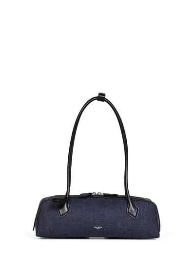 Alaïa Denim Blue Le Teckel Medium Shoulder Bag