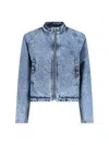 Alaïa Round Jacket In Light Blue