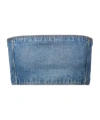 Alaïa Denim Bustier Top In Blue