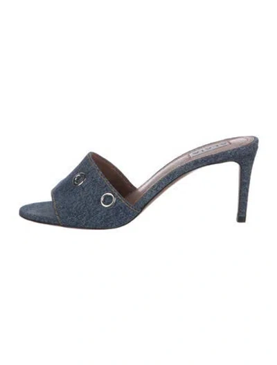 Pre-owned Alaïa Denim Cutout Accent Sandals In Blue