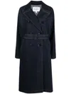 Alaïa Denim Belted Trench Coat In Denim