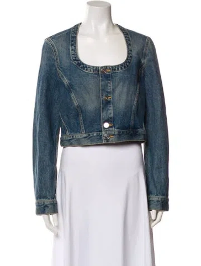 Pre-owned Alaïa Denim Jacket In Blue