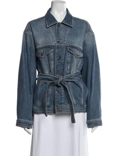 Pre-owned Alaïa Denim Jacket In Blue