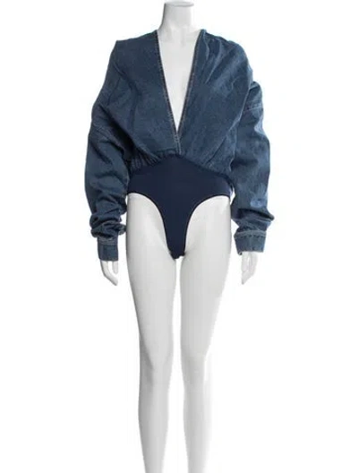 Pre-owned Alaïa Denim Jacket In Blue