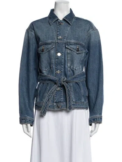 Pre-owned Alaïa Denim Jacket In Blue