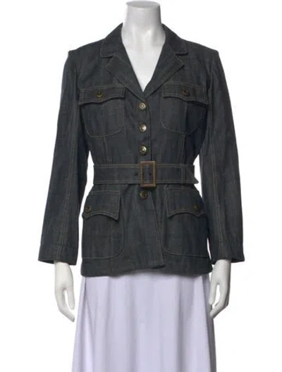 Pre-owned Alaïa Denim Jacket In Blue