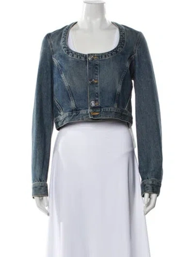 Pre-owned Alaïa Denim Jacket W/ Tags In Blue