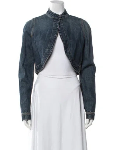 Pre-owned Alaïa Denim Jacket W/ Tags In Blue