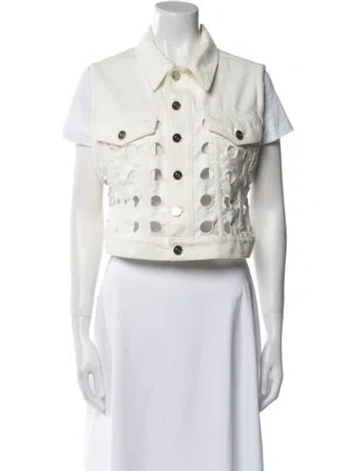 Pre-owned Alaïa Denim Jacket In White