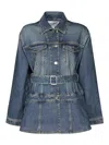 Alaïa Denim Jacket With Baschina In Blue