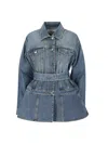 Alaïa Denim Jacket With Baschina In Blue