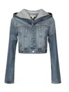 Alaïa Alaia Women Hooded Denim Jacket In Blue