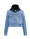 Alaïa Alaia Vintage Denim Jacket With Knitted Hood In Blue
