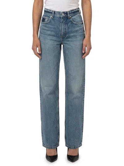 Alaïa Alaia Jeans Vintage Pernera Recta Azul In Blue