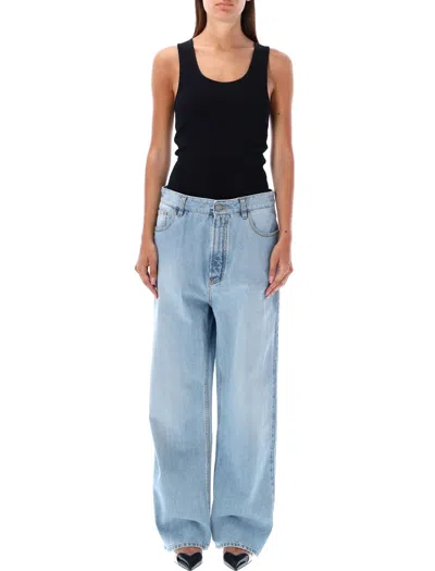 Alaïa Denim Jumpsuit In Blue