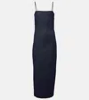 Alaïa Blue Spaghetti Strap Denim Midi Dress In Blau
