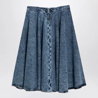 ALAÏA ALAIA DENIM MIDI SKIRT WITH KNITTED SASH WOMEN