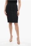 Alaïa Denim Pencil Skirt With Dark Wash