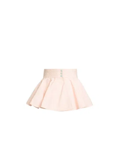 Alaïa Denim Peplum Belt In Pink