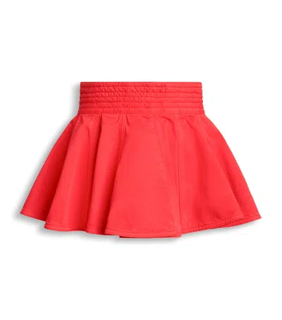 Alaïa Denim Peplum Belt In Red