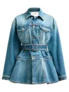 Alaïa Alaia Women Flare Denim Jacket In Blue