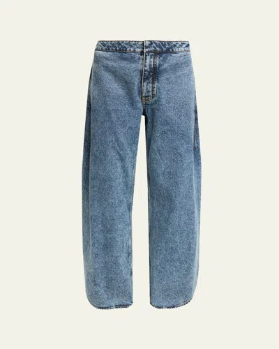 Alaïa Denim Petal Pants In Blue