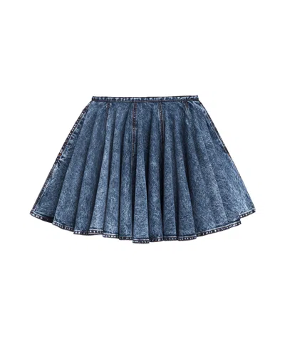 ALAÏA ALAÏA DENIM SKATER SKIRT
