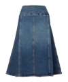 Alaïa Denim Midi Skirt In Multi