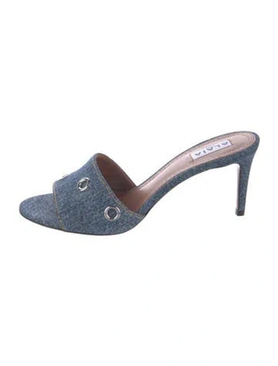 Pre-owned Alaïa Denim Slides In Blue