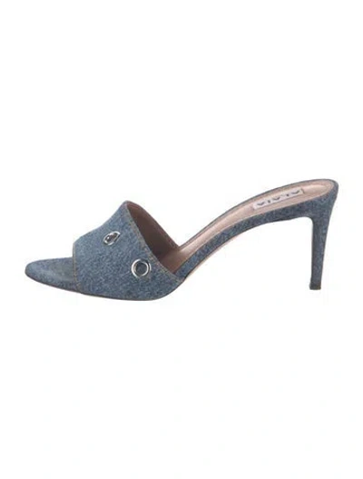 Pre-owned Alaïa Denim Slides In Blue