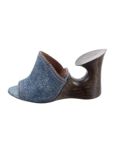 Pre-owned Alaïa Denim Slides In Blue