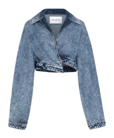 ALAÏA ALAÏA SPIRAL DENIM JACKET
