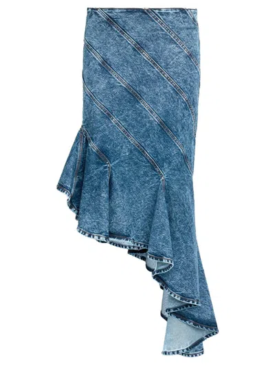 Alaïa Denim Spiral Skirt