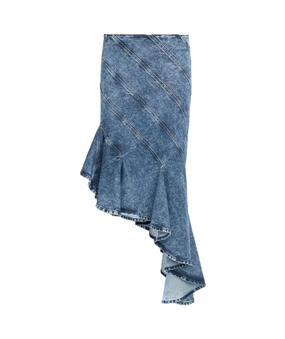 ALAÏA ALAÏA DENIM SPIRAL SKIRT
