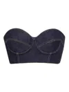 Alaïa Elastic Bra Wiping Chest In Dark Wash