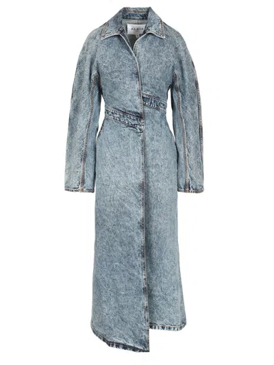 Alaïa Denim Trench Coat Coats Blue