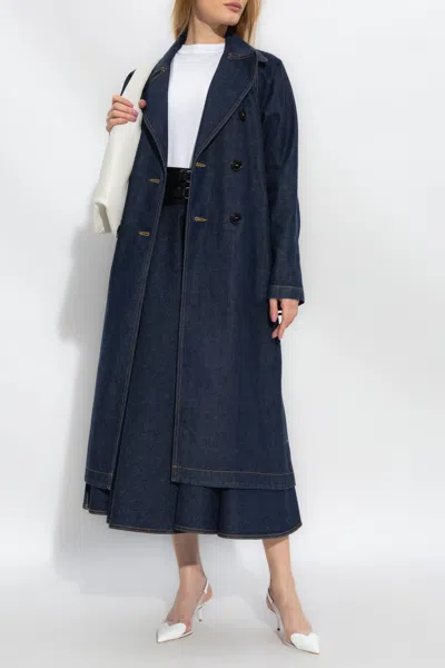 ALAÏA ALAÏA DENIM TRENCH COAT