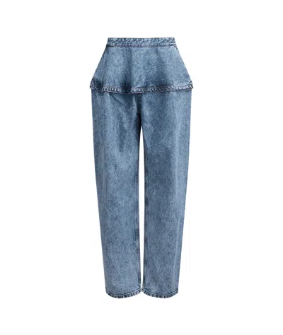 Alaïa Denim Trousers In Blue
